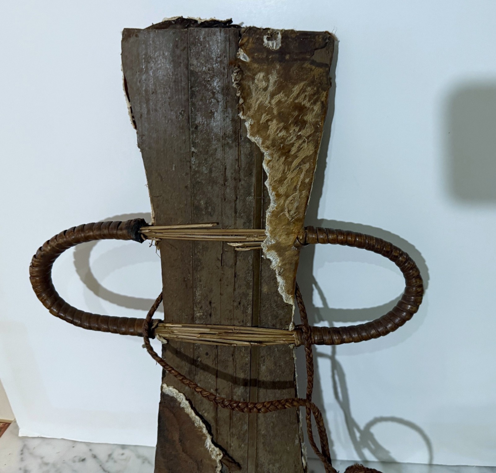 VINTAGE CAMEROON GRASSLAND ANIMAL SKIN COVERED TIKAR MACHETE SHEATH