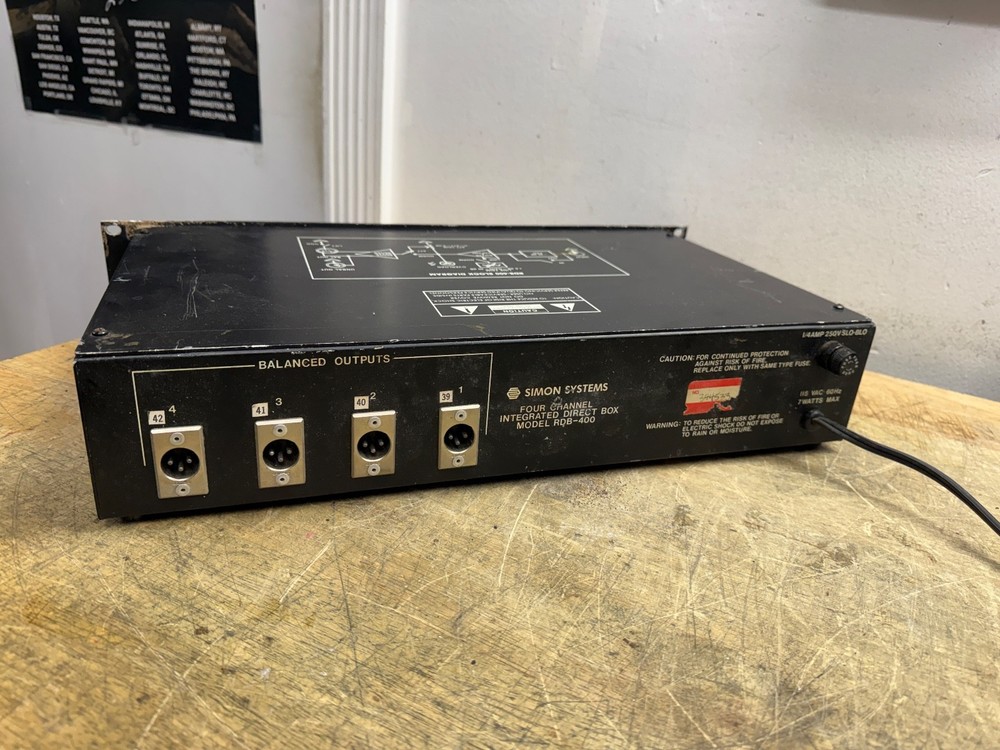SIMON SYSTEMS RDB-400 4-channel Integrated Active Direct Box