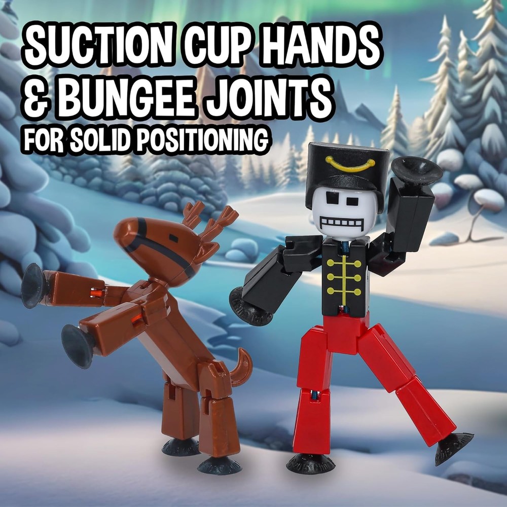 Zing StikBot Christmas Crew Pack - Includes 7 StikBots and 1 Set of...