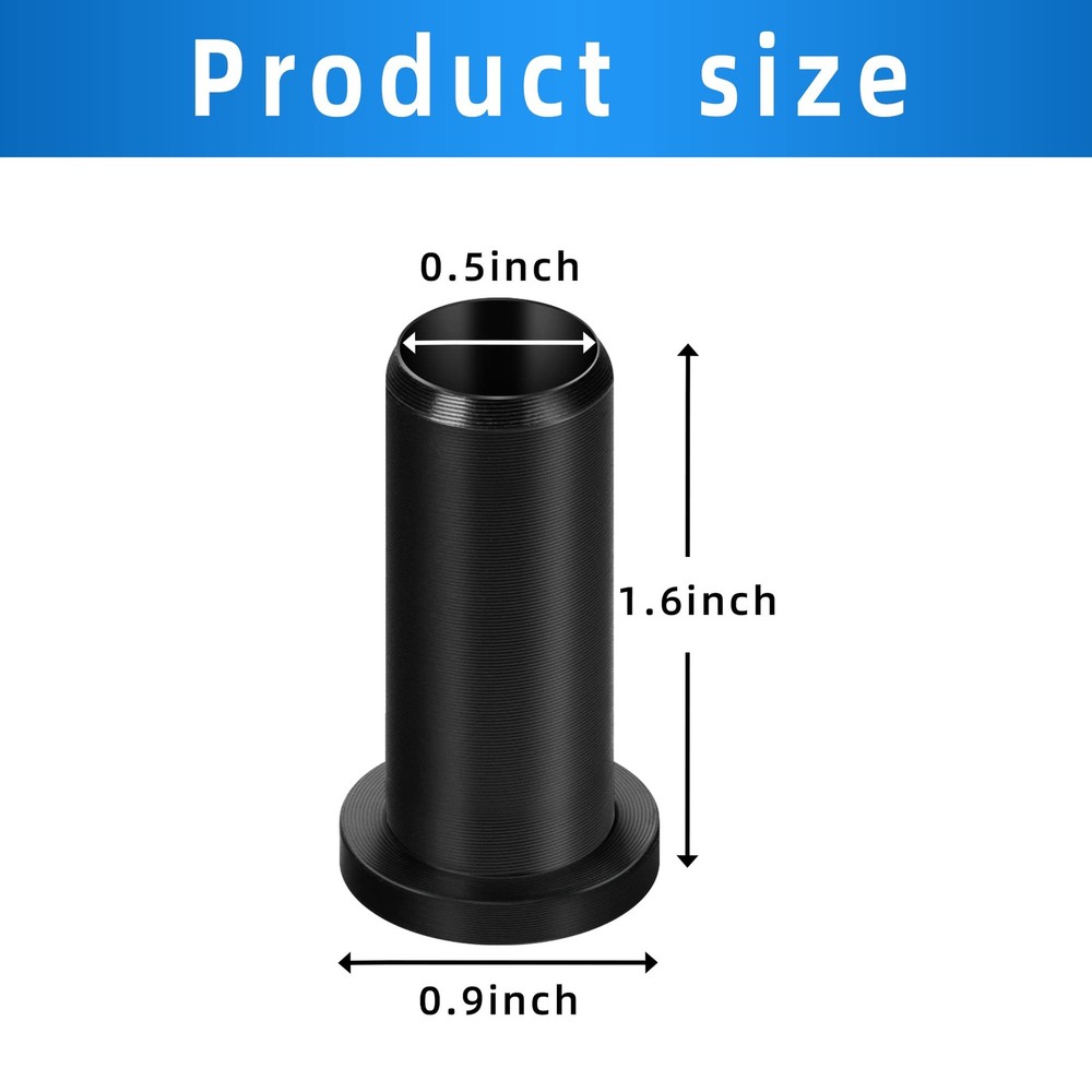 Watayo 4 PCS Oar Lock Socket Insert -1/2" Oarlock Bushing -Nylon Black