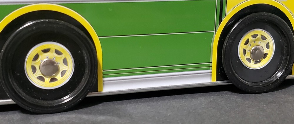 John Deere Bus Shaped Tin Coin Box