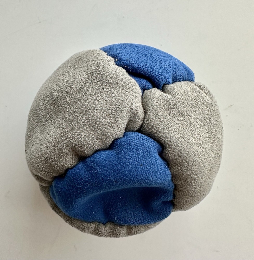 Dirt Bag 8-Panel Hacky Sack Footbag (Blue & Gray/Grey)