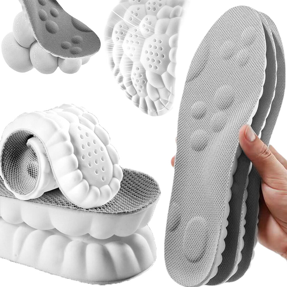4D Shoe Insoles for Men Women Memory Foam Orthotic Shoe Inserts Sports Insoles