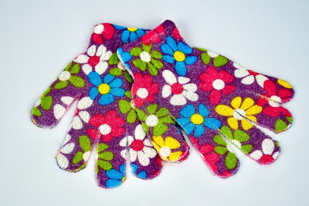 Ideal Bath - Luxury Bath Scrub Gloves Printed Multi-Bundle (6 & 12 Pack)