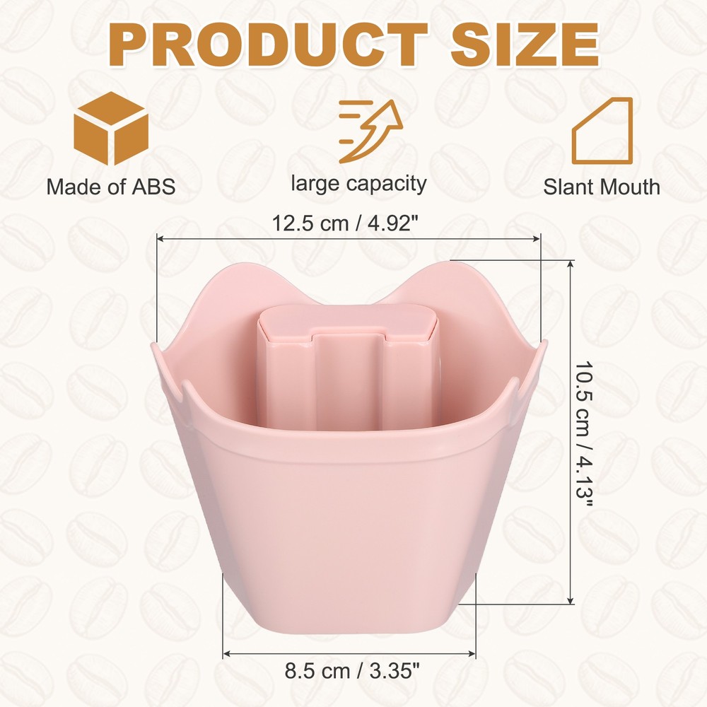 Coffee Knock Box, 4 Inch Plastic Polygonal Knock Box Coffee Grounds Bin, Pink