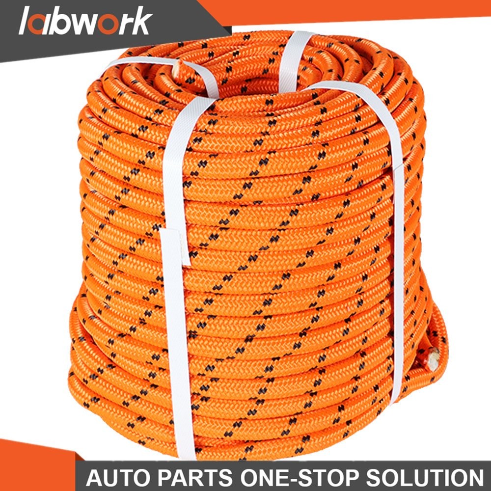 Labwork 1/2"×150' Orange Double Braid Polyester Rope 6180Lbs Breaking Strength