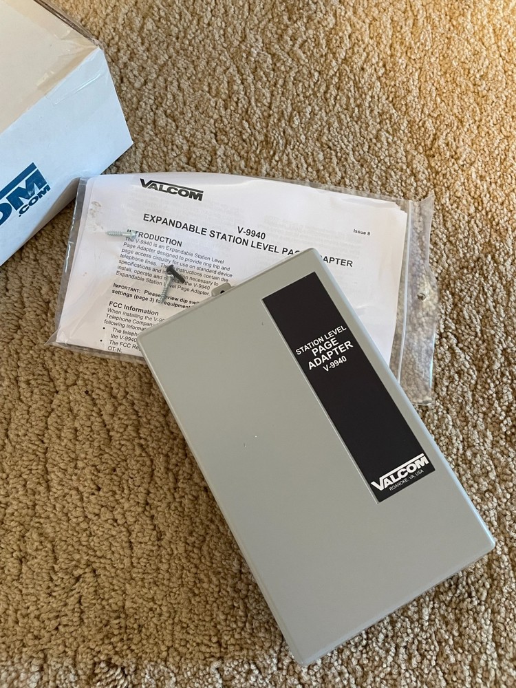 Valcom V-9940 Station Level Page Adapter W/ Wall Mount