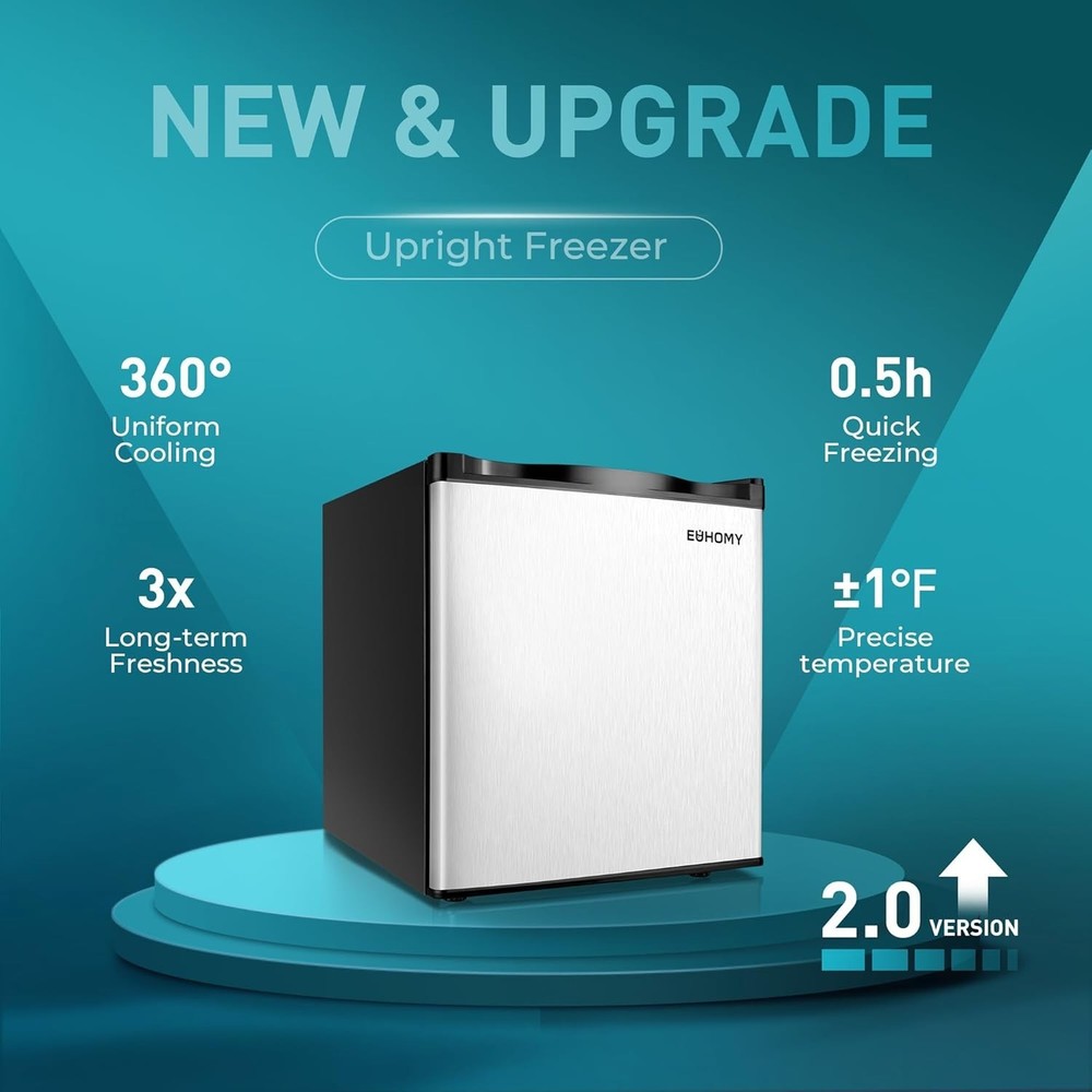 Mini Freezer for Home - Energy Efficient, Reversible Door