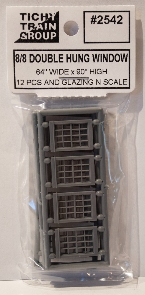 Tichy Train Group N #2542 8/8 DOUBLE HUNG WINDOW