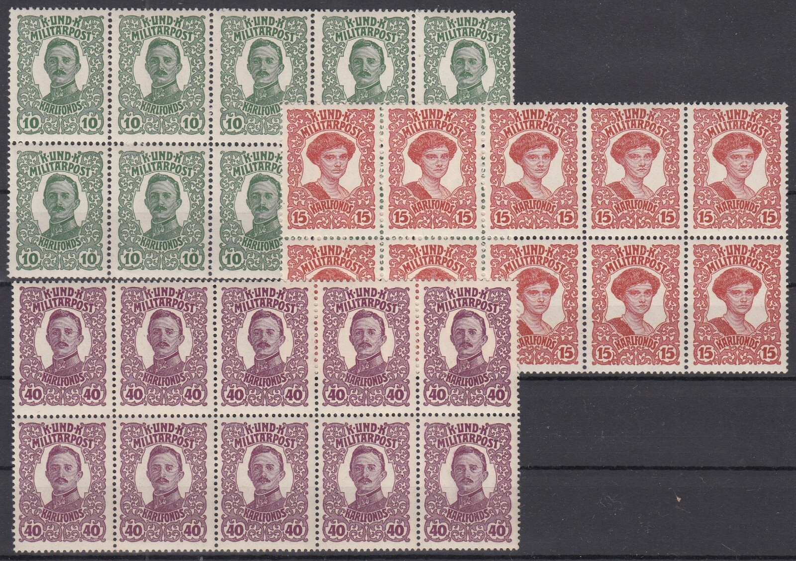 IY25497/ BOSNIA HERZEGOVINA – MI # 144 / 146 MINT MNH BLOCKS OF 10