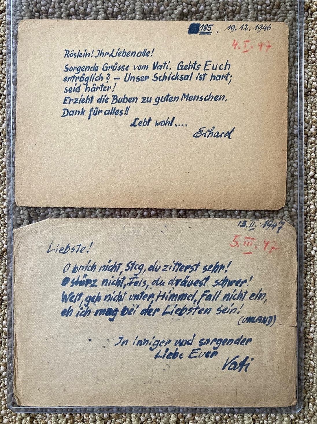RARE! WW2 GERMAN PRISONER OF WAR FAMILY CORRESPONCE ARCHIVE (BERLIN-MOSCOW) 1946