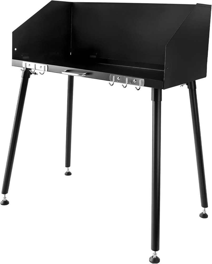 Camp Cooking Table with Foldable Three-Sided Windscreen and Legs