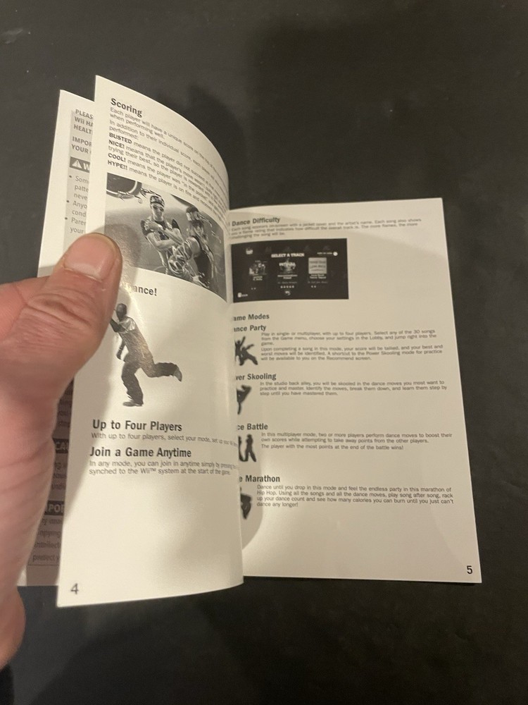 hip hop dance experience wii Manual only
