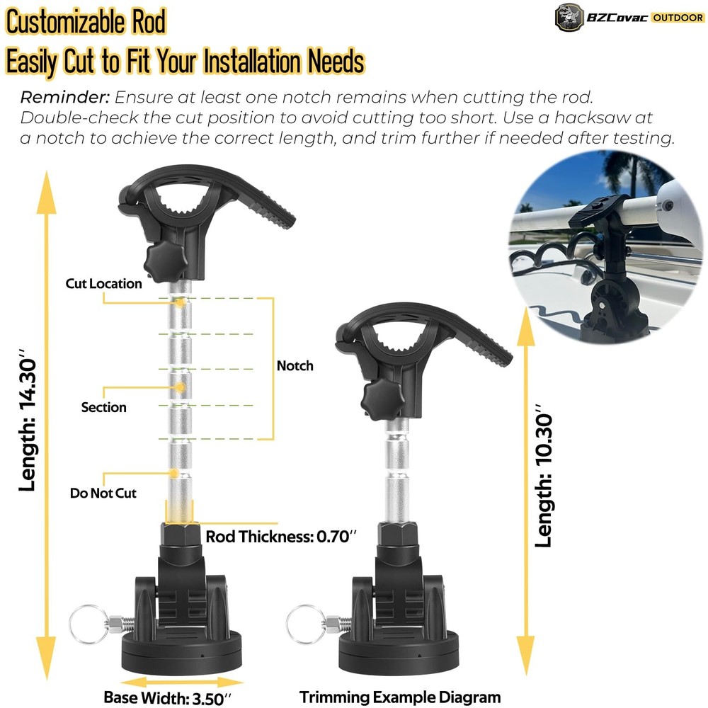 Steer Trolling Motor Stabilizer Mount Support for Minn Kota Terrova, Riptide,...