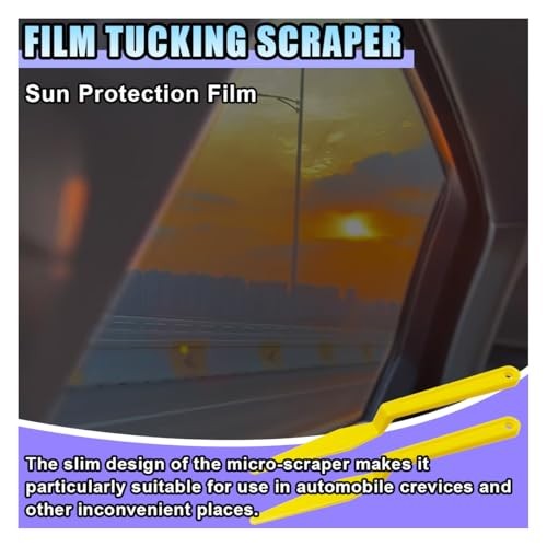 Car Window Tint Squeegee Tool, Plastic Long Handle Shank Corner Squeegee, 5PCS