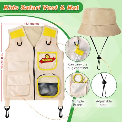 Kids Explorer Kit & Bug Catcher Kit, Kids Camping Gear for Kids, Outdoor Yellow