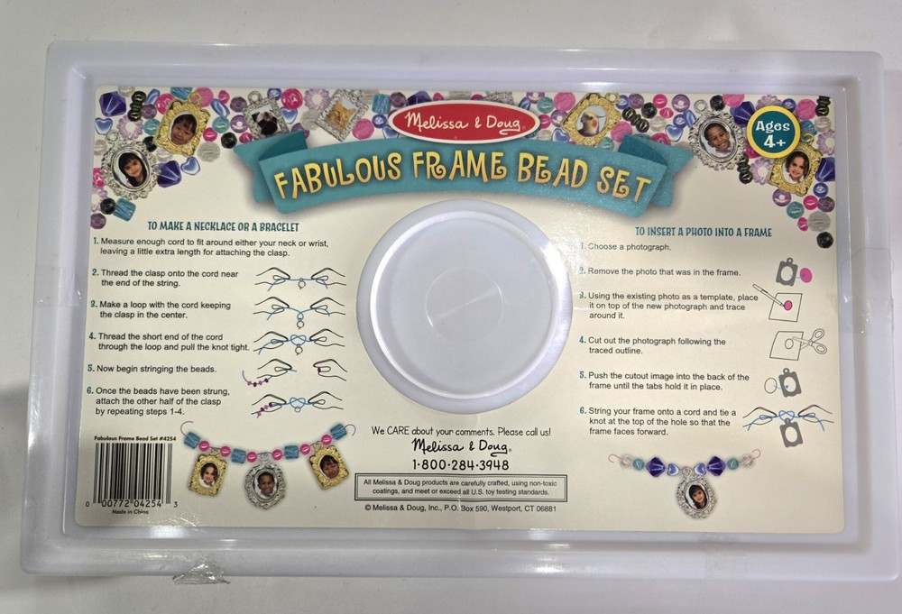 Melissa & Doug Fabulous Frame Bead Set NOS
