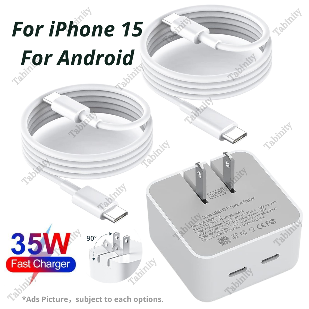 35W USB-C Fast Charger PD Type-C Cable For iPhone 15 Pro Max Plus iPad Android