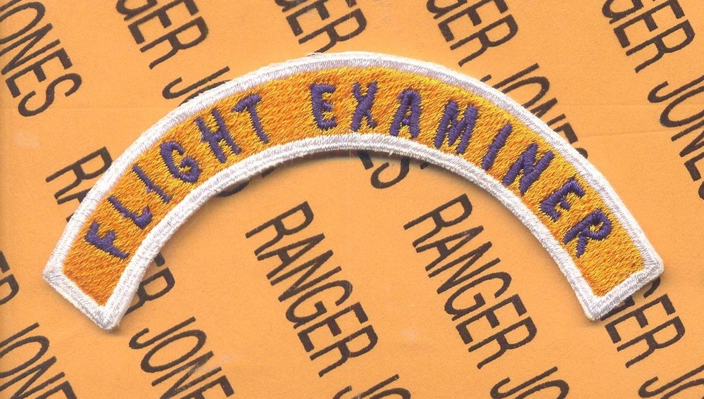 USAAF USAF Air Force FLIGHT EXAMINER 3.5" tab arc patch c/e A