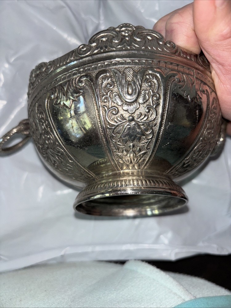 ds silver plated pedestal bowl