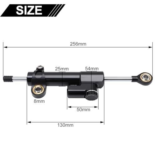 Steering Damper With Bracket, Aluminum Universal Motorcycle Steering Damper