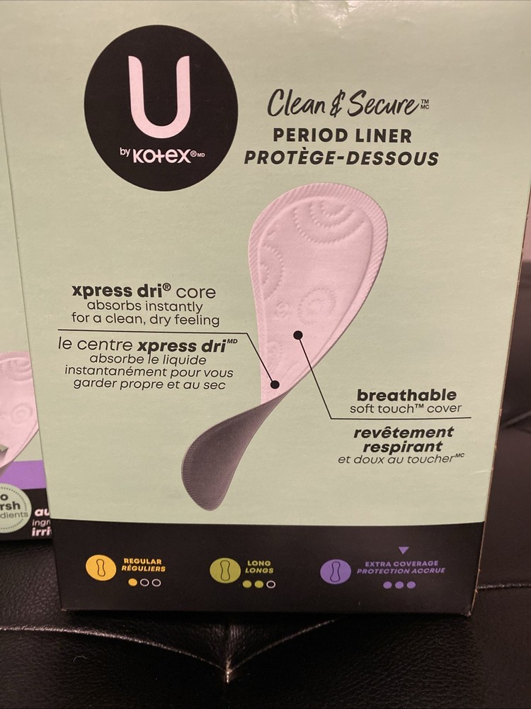 U by Kotex Panty Liners 80 CT, Clean & Secure, Light Absorbency, 15 Boxes