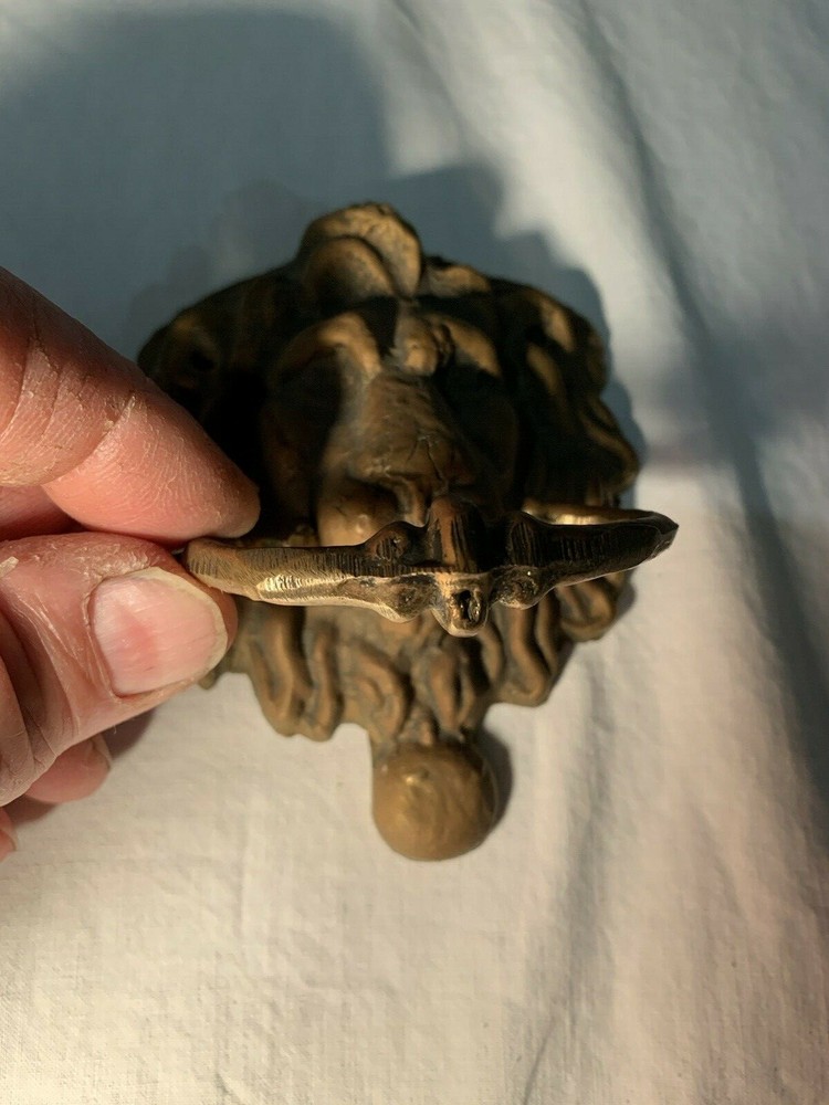 Vintage Brass Lion Head Door Knocker