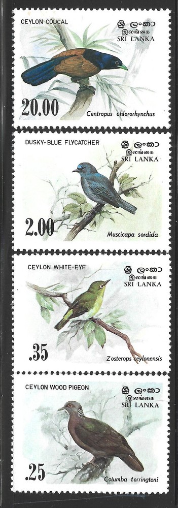 Sri Lanka, Scott #691-694, Bird Issues, MNH