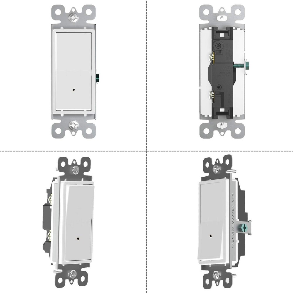 2 Pack Illuminated Light Switch,Paddle Rocker Wall Switch with LED Night Light,