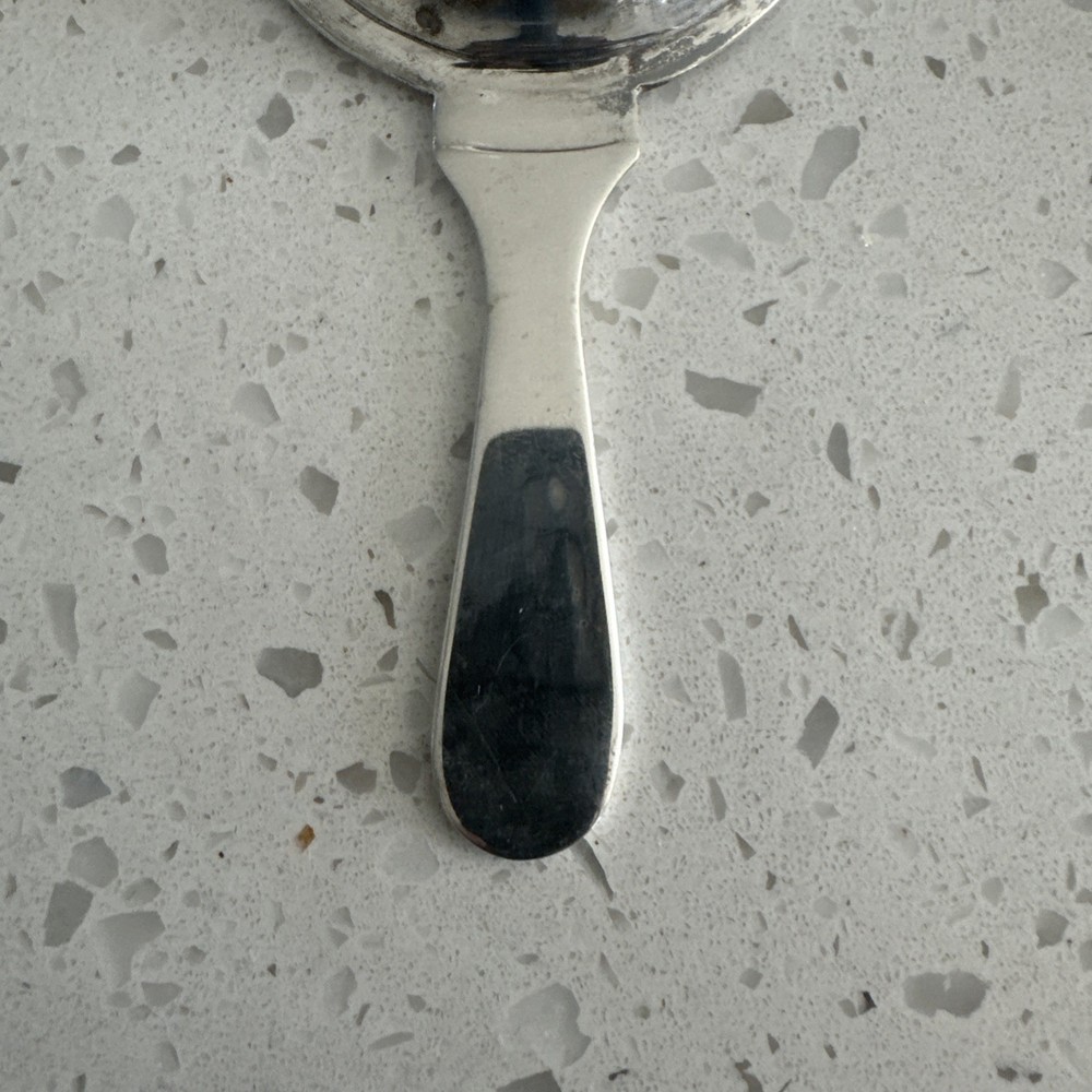 Antique Silver Plated Tea Strainer With Handle - Crown Design 6”