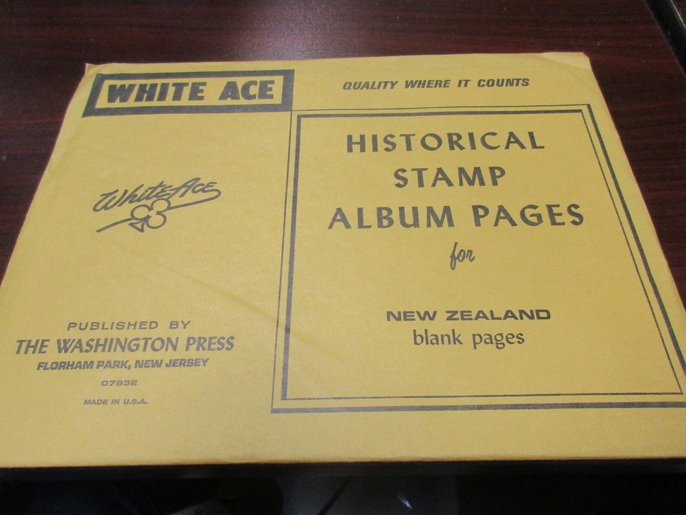 "WHITE-ACE"HISTORICAL STAMP PAGES NEW ZEALAND  BLANK PAGES   W/FREE SHP.