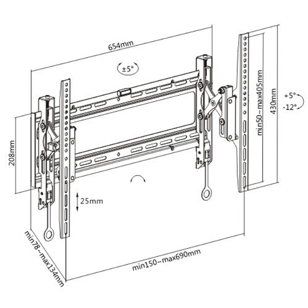 Micro Level Adjust Swivel Extendable Lockable TV Wall Mount Bracket up to 80"