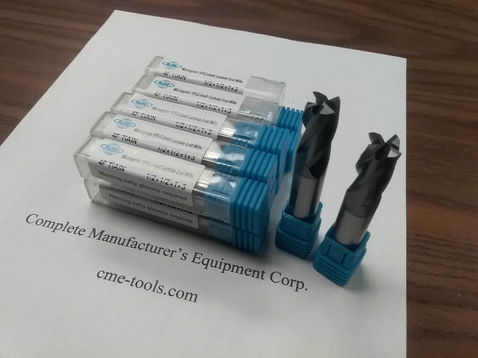 10pcs 1/2"x1x3 Solid Carbide End Mills Tialn Coated,4flt s/e,center-cutting-new