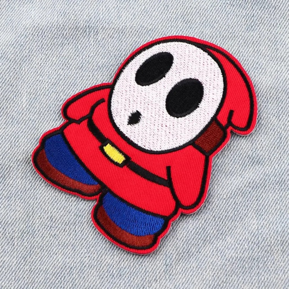 Shy Guy Super Mario Game Character Embroidered Iron On Patch
