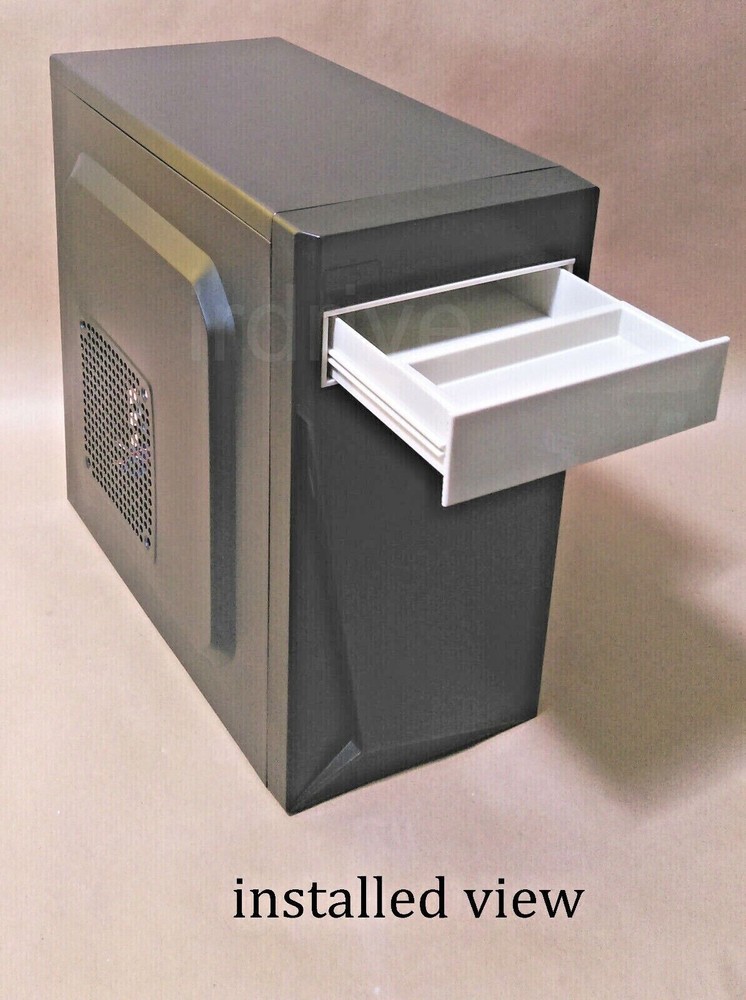 New Evercool Desktop PC Case Front 5.25" Drive Bay Beige Panel Storage Drawer