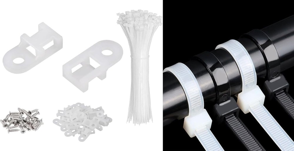 Cable Zip Tie Mounts Kit Ties Base Screws Organizer