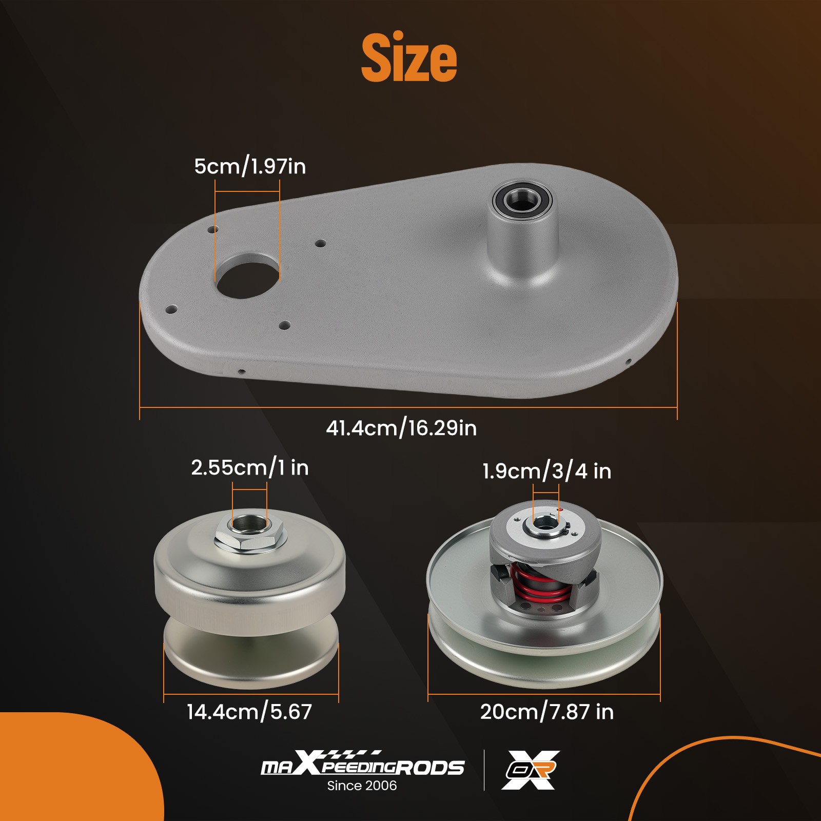 40 Series Torque Converter Driver Clutch Pulley Backplate for Go Karts 9HP-16H