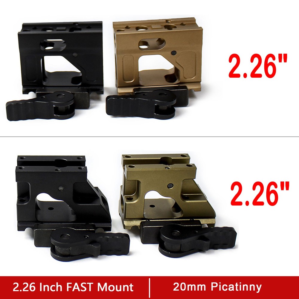 Tactical 2.26" Fast Mount Quick Release QD Mount + Red Dot Optic Riser Mount