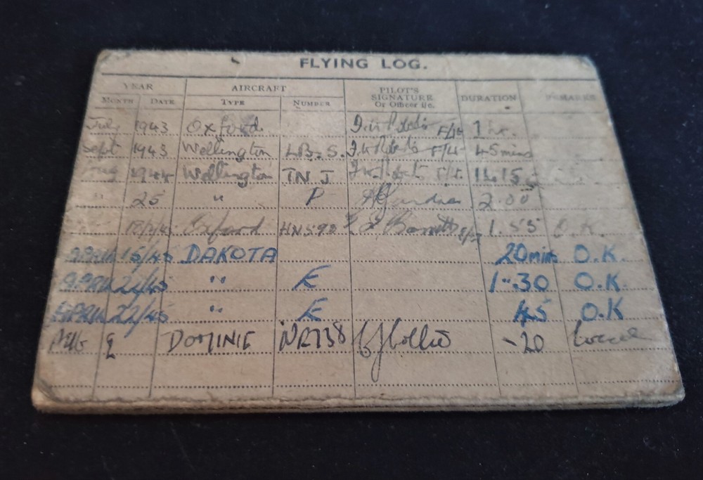 WW2 RAF Air Training Corps Cadet's Gliding and Flying Log- Dated 1943 to 1945