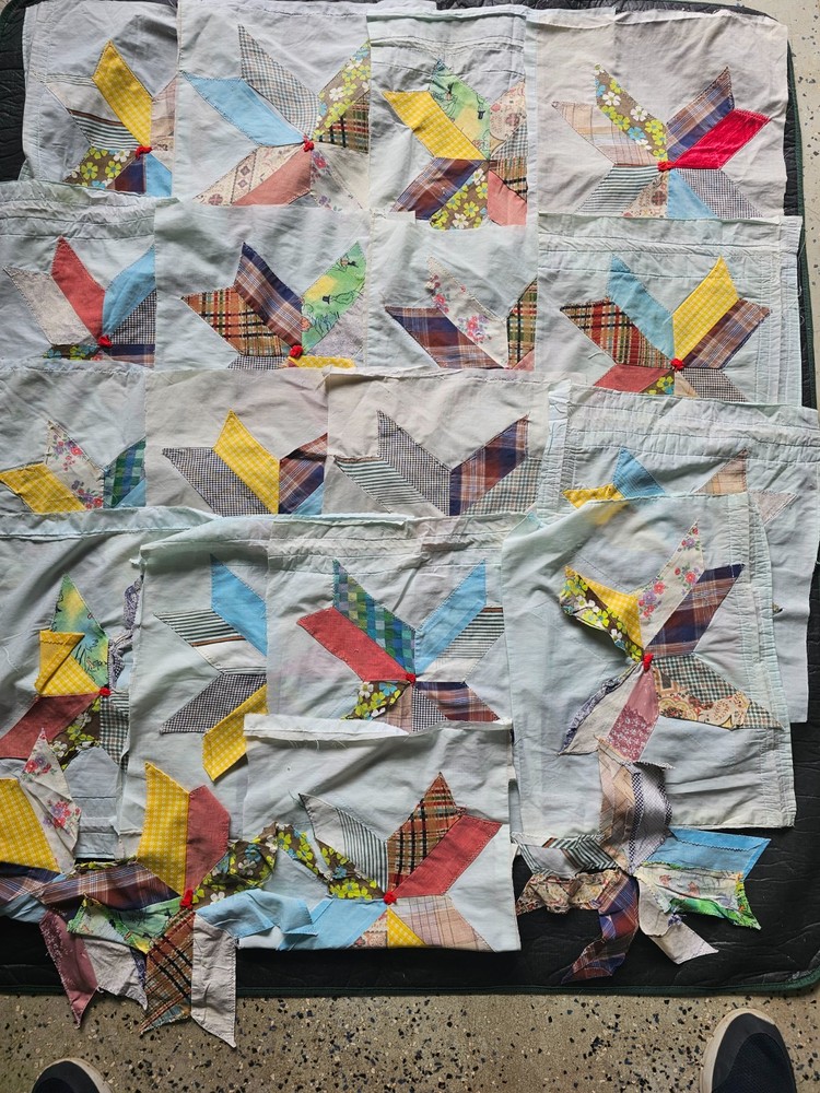 20 Vintage Handmade Quilt Patchwork Pieces Cotton