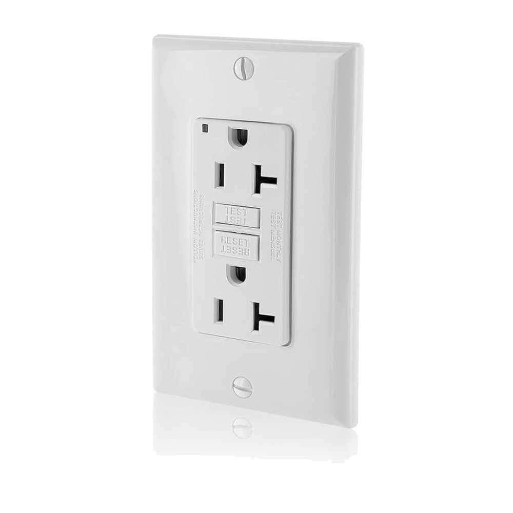 Ground Fault Circuit Interrupter Outlet, 20A, White