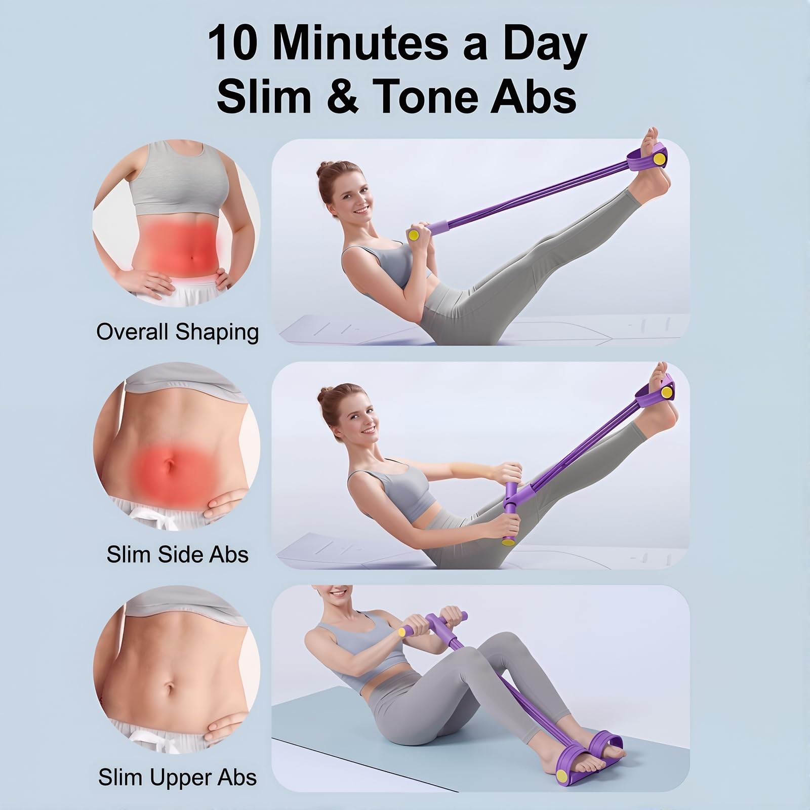 Multifunction Fitness 6-Tubes Pedal Resistance Bands with Handles，Pull up Ass...