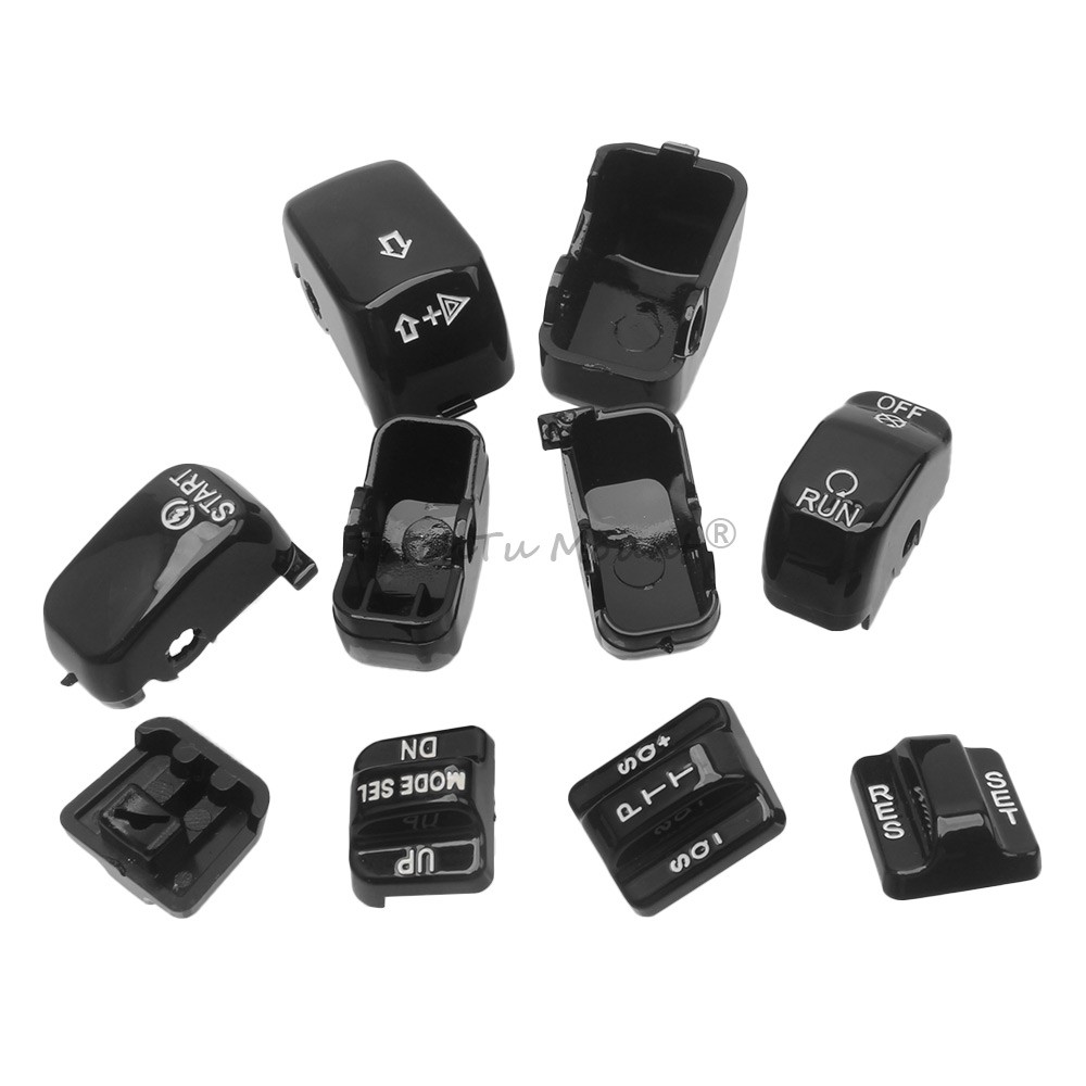 Fit For Harley Electra Road Glide 10PCS Hand Control Switch Button Covers Chrome