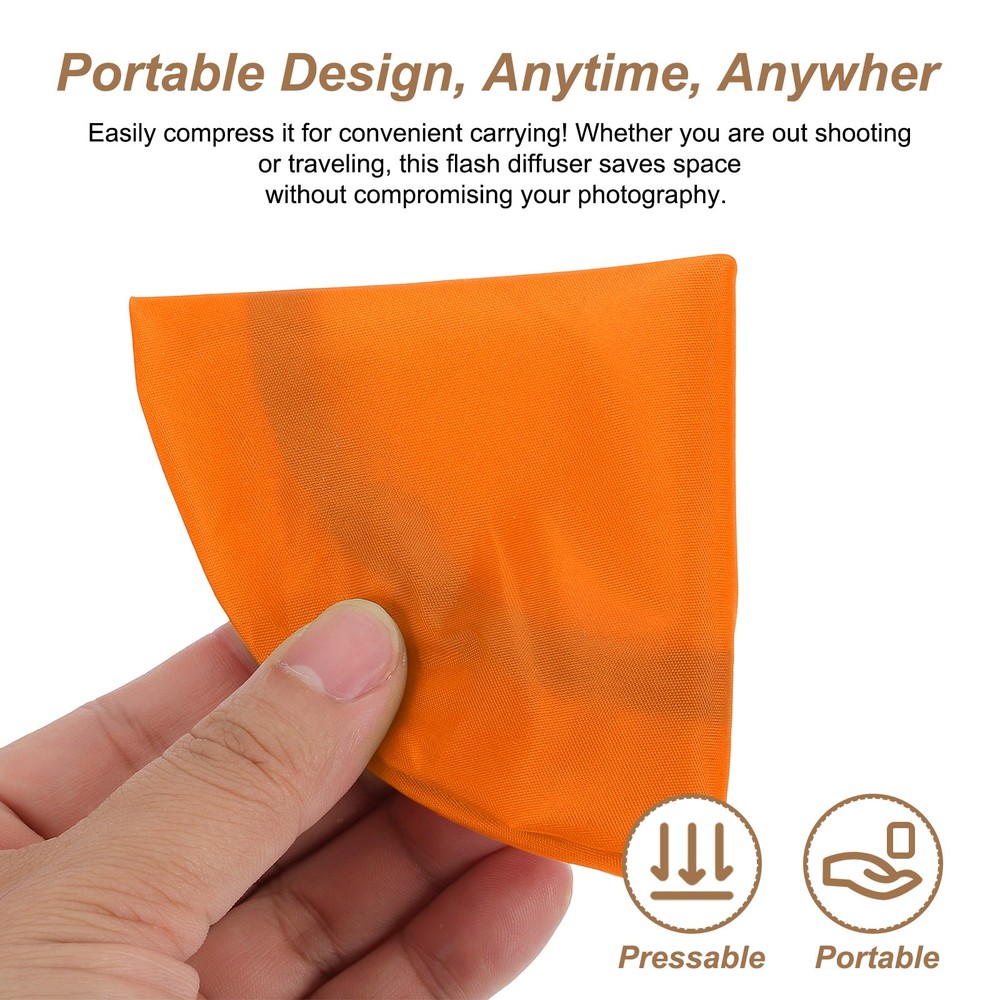 5pcs 6.3" x 6.3" Soft Mini Flash Bounce Diffuser Cap, for Flashlight, Orange