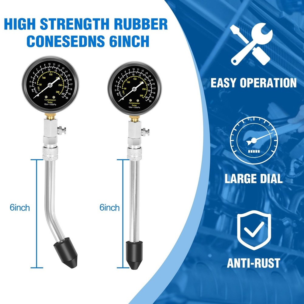 13pcs Compression Tester with Spark Plug Tester - Small Engine Compression Te...