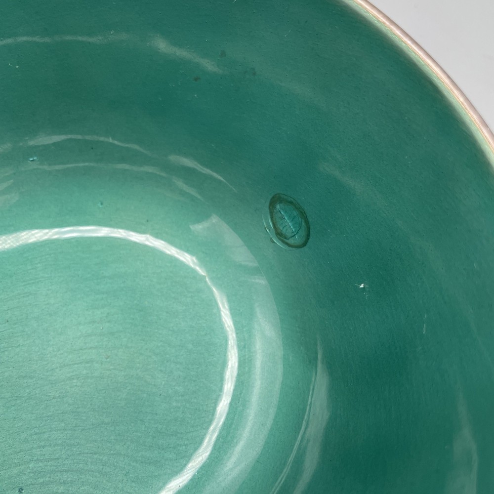 Towle Silversmiths Teal Green Enamel Footed Bowl Silverplated 5002 Vintage 6"