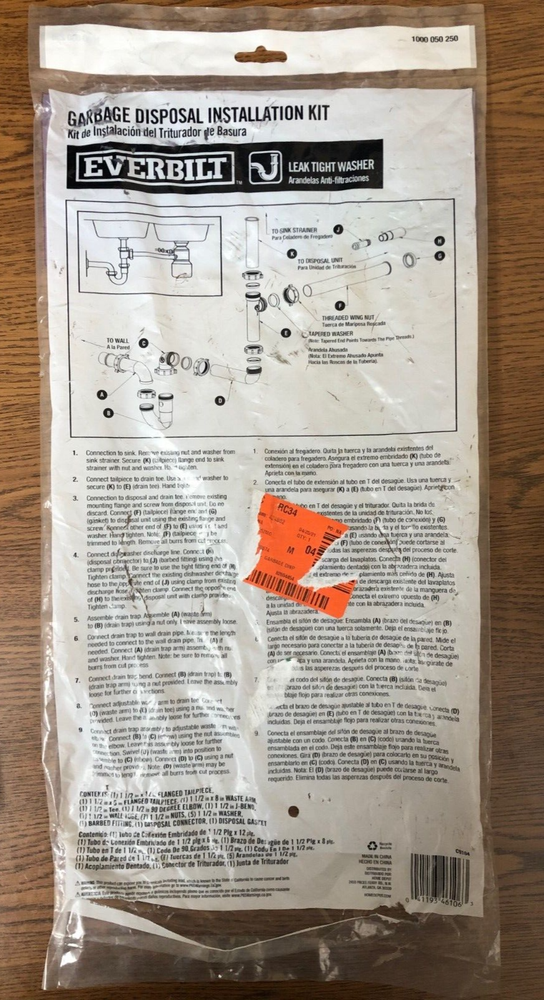 1-1/2 In. White Plastic Slip-Joint Garbage Disposal Install Kit