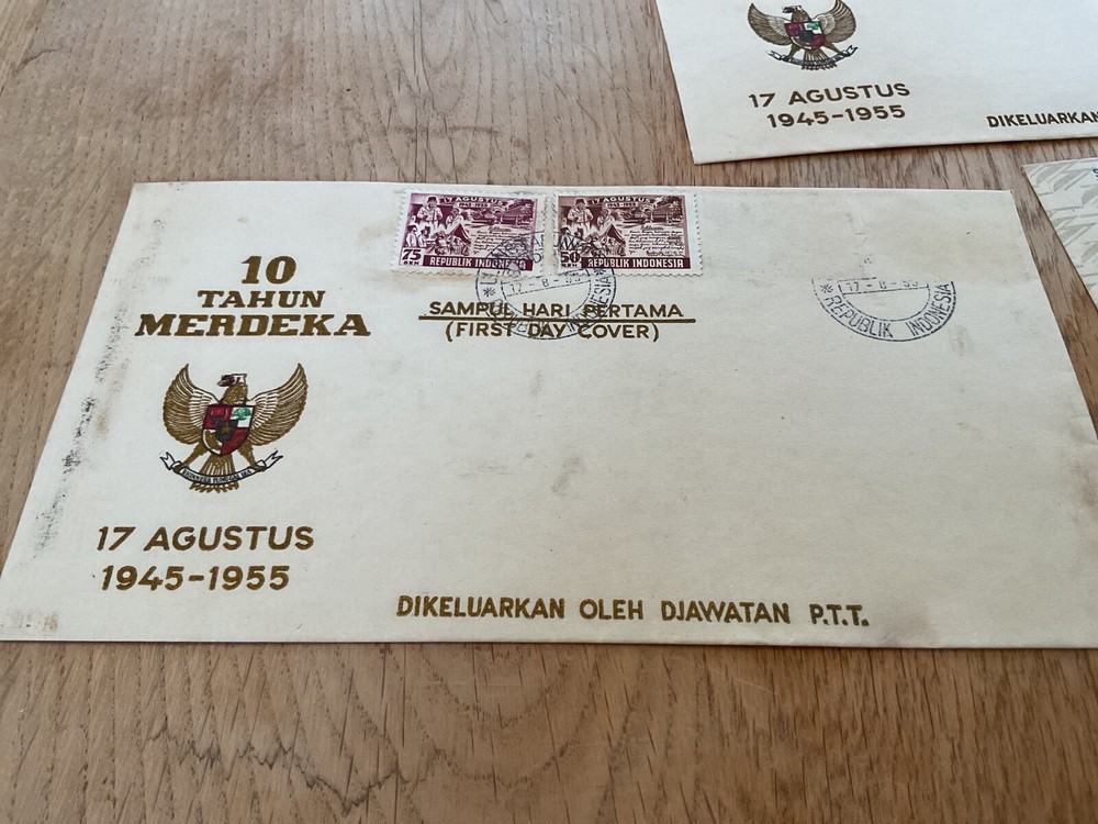 Indonesia 3 covers all have missing stamps B39