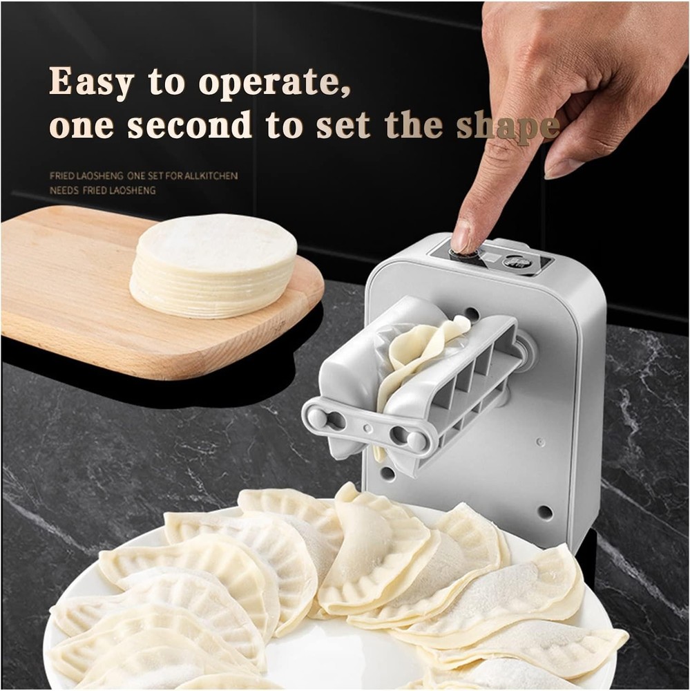 Automatic Dumpling Maker, Electric Press with Spoon & Brush for Home Kitchen