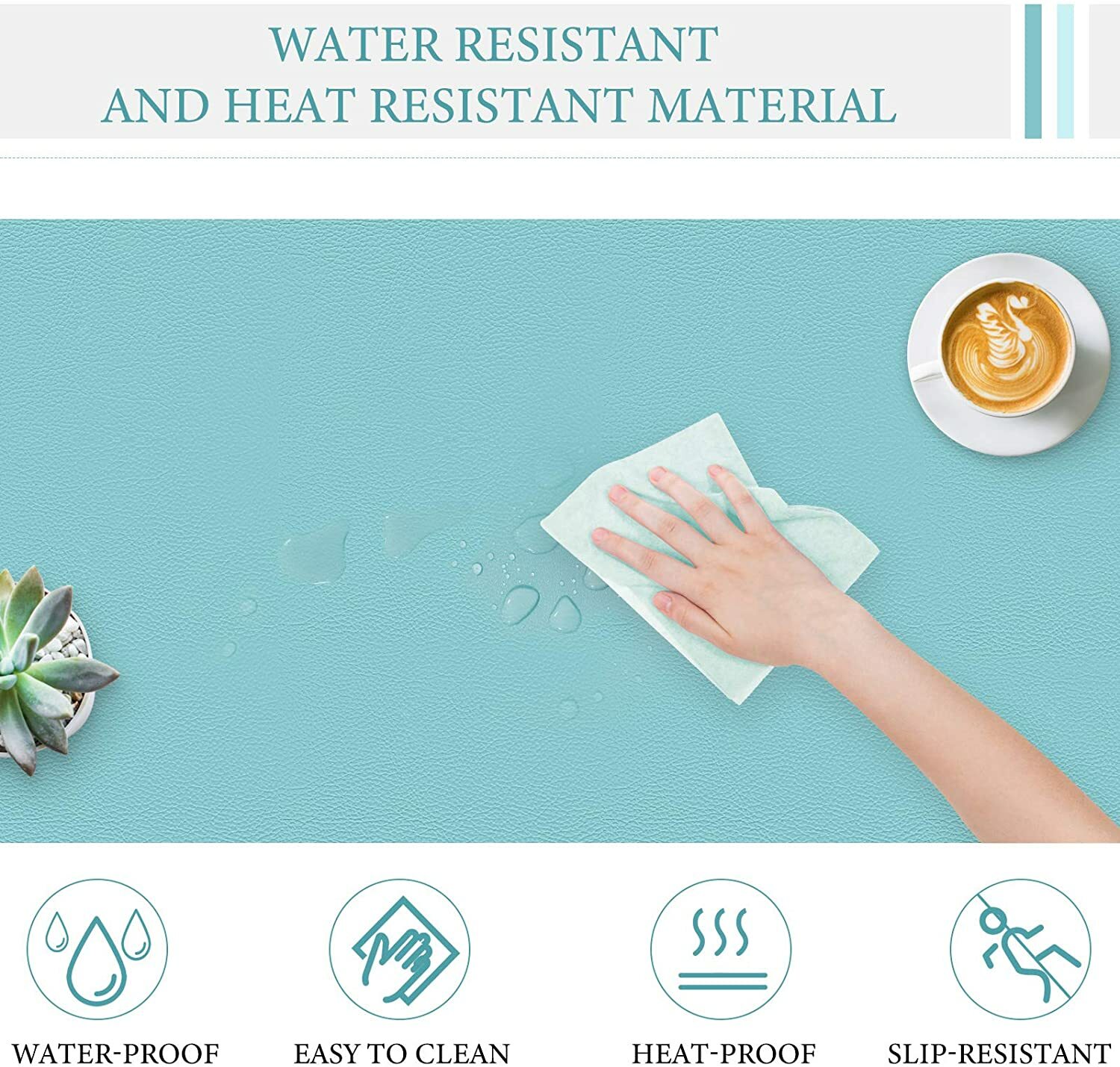 Office Desk Mat, Non-Slip Mouse Pad Waterproof Desk Pad,Green/Blue 31.5" x 15.7"